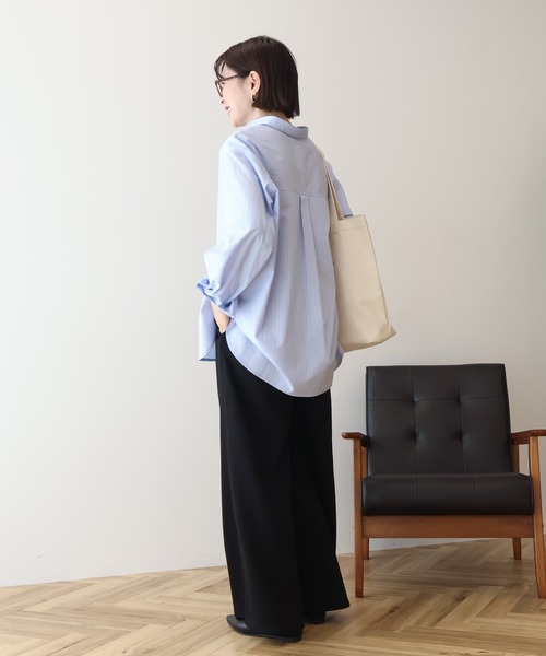 AMERICAN HOLIC（アメリカンホリック）の「【マルチ機能】ベーシックシャツ（シャツ/ブラウス・レディース・オフホワイト/サックスブルー/ピンク系その他/ホワイト系その他6/ブルー系その他6・L/M）」の7枚目の写真