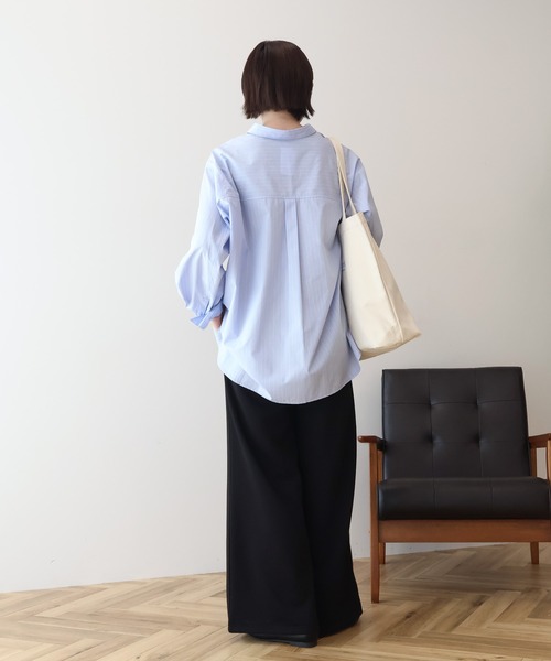 AMERICAN HOLIC（アメリカンホリック）の「【マルチ機能】ベーシックシャツ（シャツ/ブラウス・レディース・オフホワイト/サックスブルー/ピンク系その他/ホワイト系その他6/ブルー系その他6・L/M）」の8枚目の写真