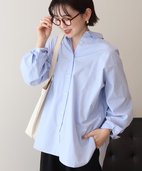 AMERICAN HOLIC（アメリカンホリック）の「【マルチ機能】ベーシックシャツ（シャツ/ブラウス・レディース・オフホワイト/サックスブルー/ピンク系その他/ホワイト系その他6/ブルー系その他6・L/M）」の9枚目の写真