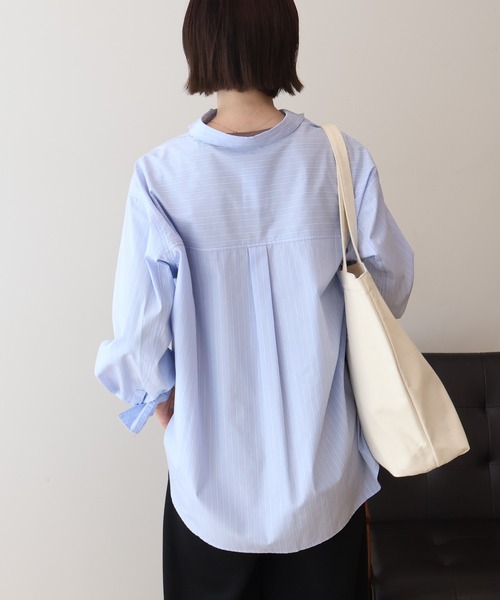 AMERICAN HOLIC（アメリカンホリック）の「【マルチ機能】ベーシックシャツ（シャツ/ブラウス・レディース・オフホワイト/サックスブルー/ピンク系その他/ホワイト系その他6/ブルー系その他6・L/M）」の10枚目の写真