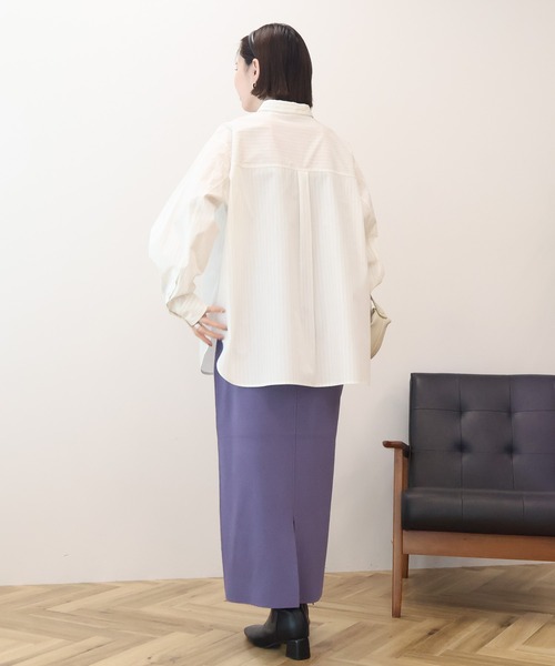 AMERICAN HOLIC（アメリカンホリック）の「【マルチ機能】ベーシックシャツ（シャツ/ブラウス・レディース・オフホワイト/サックスブルー/ピンク系その他/ホワイト系その他6/ブルー系その他6・L/M）」の14枚目の写真