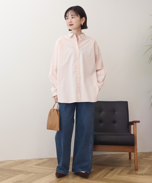 AMERICAN HOLIC(アメリカンホリック)の「【花粉防止/UVカット/イージーケア】ベーシックシャツ(シャツ/ブラウス・レディース・オフホワイト/サックスブルー/ピンク系その他/ホワイト系その他6/ブルー系その他6・L/M)」の16枚目の写真