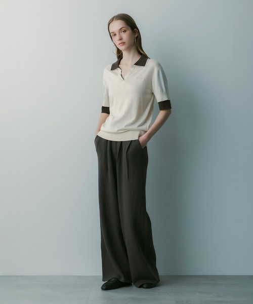 SERENO(セレーノ)の「ワイドニット タックパンツ(その他パンツ・レディース・ホワイト/ライトグレー/グレー/ネイビー・ONESIZE)」の20枚目の写真