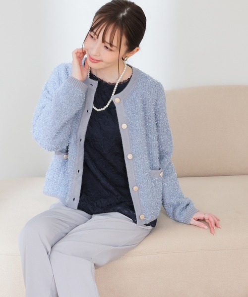 GLACIER lusso(グラシアルッソ)の「8分袖レーストップス(Tシャツ/カットソー・レディース・アイボリー/ネイビー/ライトグレー・L/LL/M/S)」の10枚目の写真