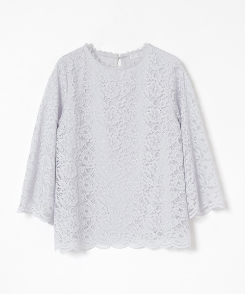 GLACIER lusso(グラシアルッソ)の「8分袖レーストップス(Tシャツ/カットソー・レディース・アイボリー/ネイビー/ライトグレー・L/LL/M/S)」の21枚目の写真