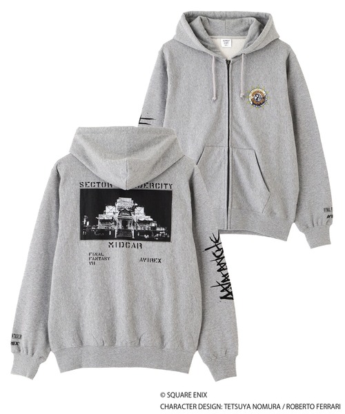 AVIREX（アヴィレックス）の「《AVIREX × FINAL FANTASY VII REMAKE》ZIP UP HOODIE "SEVENTH HEAVEN" / ジップアップ フーディ セブンスヘブン / アヴィレックス（パーカー・メンズ・ブラック/グレー・MEDIUM/LARGE/X-LARGE/XX-LARGE）」の2枚目の写真