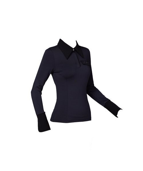 J.JANE(ジェイジェーン)の「ビッグカラークラシックTシャツ (ブラック)(ポロシャツ・レディース・ブラック・M/S)」の3枚目の写真