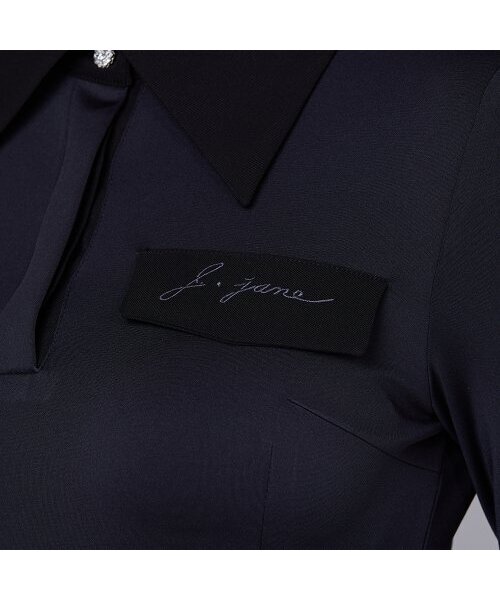 J.JANE(ジェイジェーン)の「ビッグカラークラシックTシャツ (ブラック)(ポロシャツ・レディース・ブラック・M/S)」の4枚目の写真