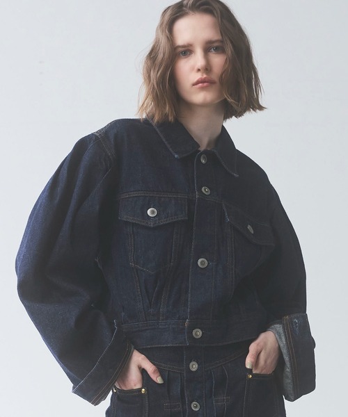 【GISELe 4月号掲載】atelier SOMETHING POWER SHOULDER DENIM JACKET/パワーショルダーデニムジャケット