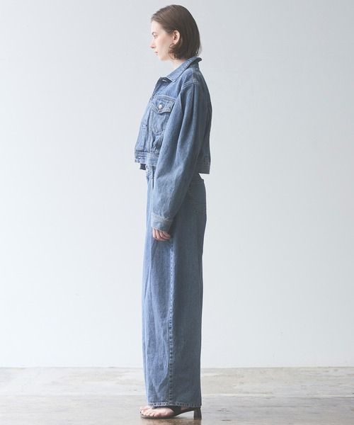 SOMETHING(サムシング)の「【GISELe 4月号掲載】atelier SOMETHING POWER SHOULDER DENIM JACKET/パワーショルダーデニムジャケット(デニムジャケット・レディース・インディゴブルー/ライトブルー・FREE)」の6枚目の写真
