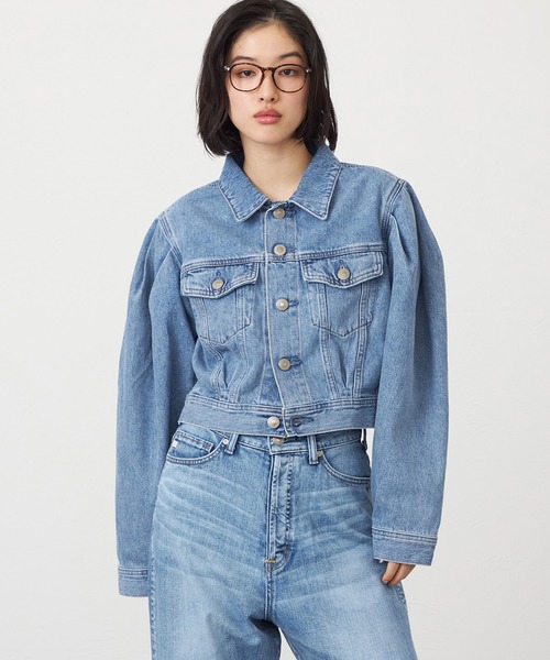 SOMETHING(サムシング)の「【GISELe 4月号掲載】atelier SOMETHING POWER SHOULDER DENIM JACKET/パワーショルダーデニムジャケット(デニムジャケット・レディース・インディゴブルー/ライトブルー・FREE)」の10枚目の写真