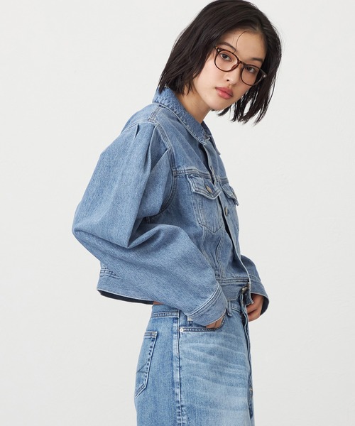 SOMETHING(サムシング)の「【GISELe 4月号掲載】atelier SOMETHING POWER SHOULDER DENIM JACKET/パワーショルダーデニムジャケット(デニムジャケット・レディース・インディゴブルー/ライトブルー・FREE)」の11枚目の写真