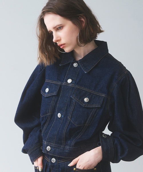 【美品】TODAYFUL♡デニムジャケット 38 ダメージ加工 / 春アウター GISELe 4月号掲載】atelier SOMETHING POWER SHOULDER DENIM JACKET