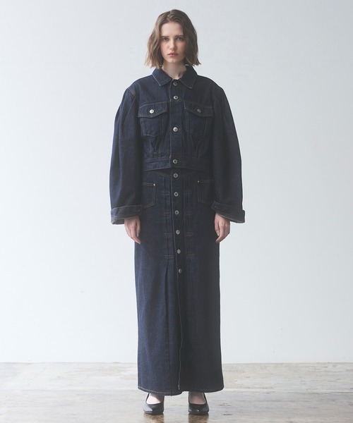 SOMETHING(サムシング)の「【GISELe 4月号掲載】atelier SOMETHING POWER SHOULDER DENIM JACKET/パワーショルダーデニムジャケット(デニムジャケット・レディース・インディゴブルー/ライトブルー・FREE)」の19枚目の写真