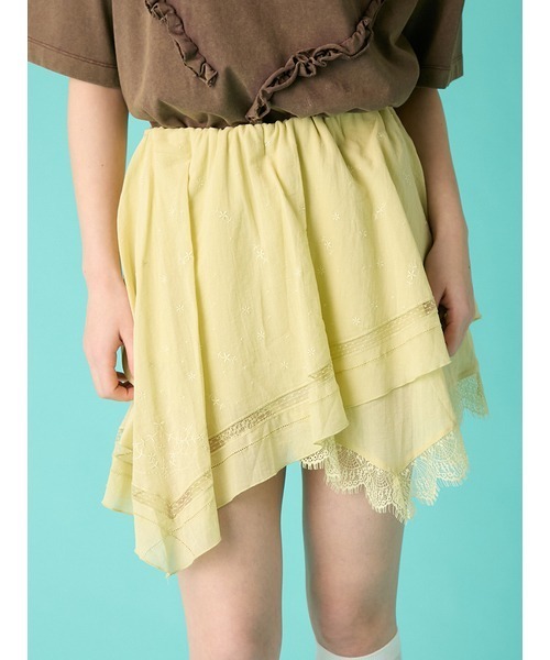 FURFUR（ファーファー）の「ハンカチ刺繍スカショーパン（その他パンツ・レディース・ホワイト/ブラック/ライム・F）」の3枚目の写真