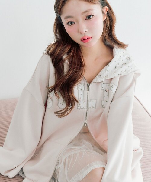 セール】パッチワークロゴZIPパーカー（パーカー）｜OLIVE des OLIVE