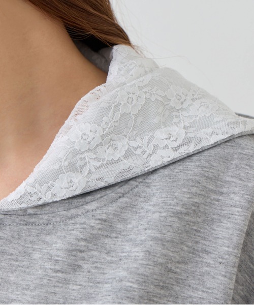 OLIVE des OLIVE（オリーブデオリーブ）の「パッチワークロゴZIPパーカー（パーカー・レディース・ネイビー/ピンク/トップグレー/オフホワイト・FREE）」の12枚目の写真