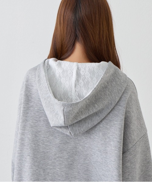 OLIVE des OLIVE（オリーブデオリーブ）の「パッチワークロゴZIPパーカー（パーカー・レディース・ネイビー/ピンク/トップグレー/オフホワイト・FREE）」の16枚目の写真