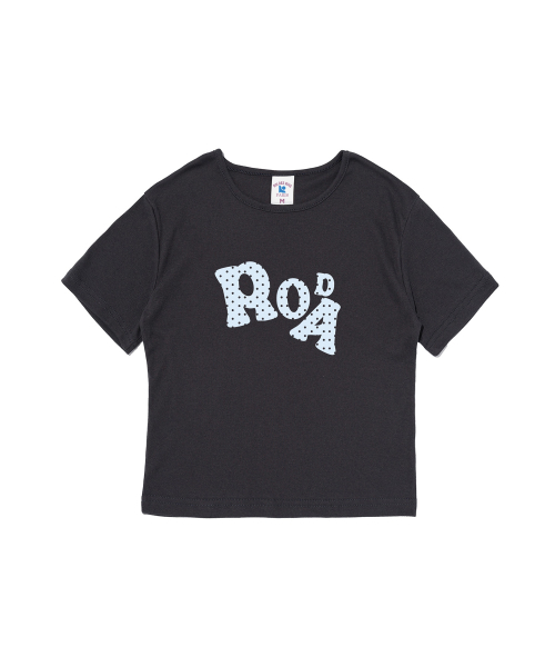 ROIDESROIS(ロワデロワ)の「キッチドット クロップ半袖Tシャツ (チャコール)(Tシャツ/カットソー・レディース・その他・FREE)」の1枚目の写真