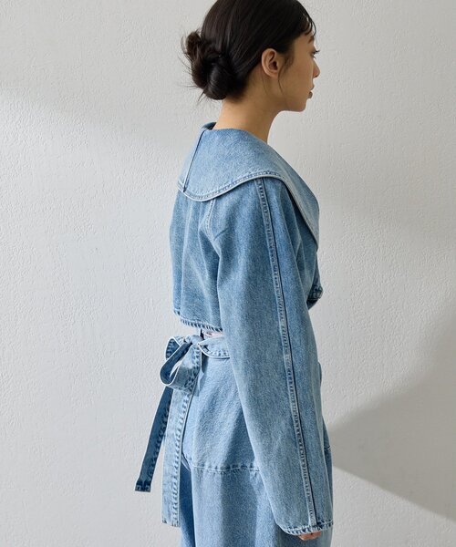 Whim Gazette（ウィムガゼット）の「バックリボンデニムジャケット（デニムジャケット・レディース・ブルー・FREE）」の11枚目の写真