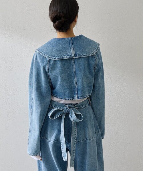 Whim Gazette（ウィムガゼット）の「バックリボンデニムジャケット（デニムジャケット・レディース・ブルー・FREE）」の12枚目の写真