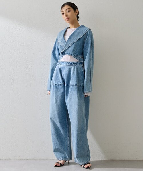 Whim Gazette（ウィムガゼット）の「バックリボンデニムジャケット（デニムジャケット・レディース・ブルー・FREE）」の13枚目の写真