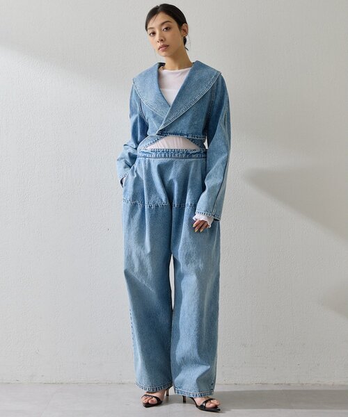 Whim Gazette（ウィムガゼット）の「バックリボンデニムジャケット（デニムジャケット・レディース・ブルー・FREE）」の3枚目の写真