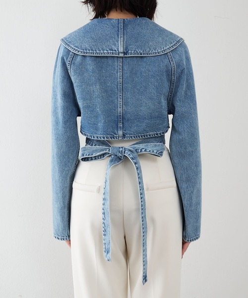 Whim Gazette（ウィムガゼット）の「バックリボンデニムジャケット（デニムジャケット・レディース・ブルー・FREE）」の17枚目の写真