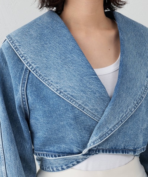 Whim Gazette（ウィムガゼット）の「バックリボンデニムジャケット（デニムジャケット・レディース・ブルー・FREE）」の18枚目の写真