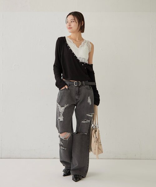 WHO'S WHO gallery(フーズフーギャラリー)の「SCALLOP LACE CAMI(キャミソール・レディース・オフホワイト/ブラック・FREE)」の8枚目の写真