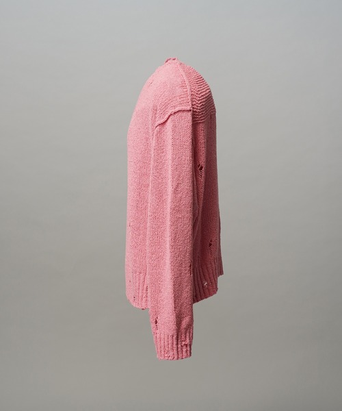 MAISON SPECIAL（メゾンスペシャル）の「《UNISEX》Short-length Prime-Over Distressed V-neck Knit Pullover/ショートレングスプライムオーバーダメージＶネックニットプルオーバー【MAISON SPECIAL/メゾンスペシャル】（ニット/セーター・メンズ・ブラック/ブルー/ピンク・0/1/2）」の21枚目の写真