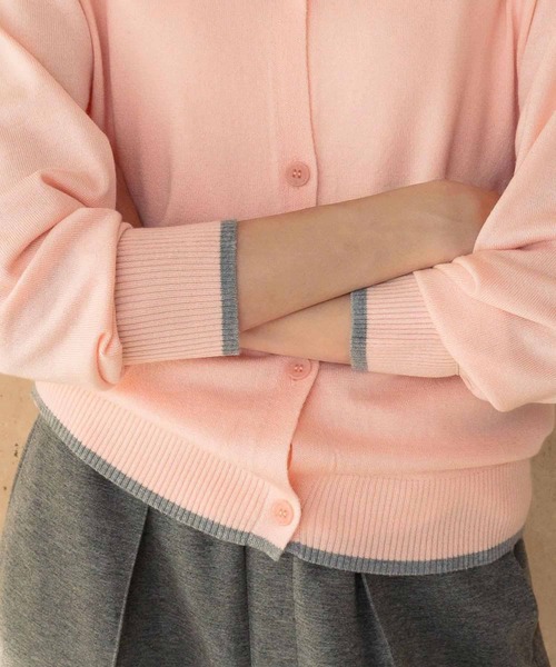 ELFRANK（エルフランク）の「ワンポイント ハート刺繍 ニットカーディガン オフィス 薄手 長袖（カーディガン/ボレロ・レディース・ピンク/ブラック/グレー・M/L）」の11枚目の写真
