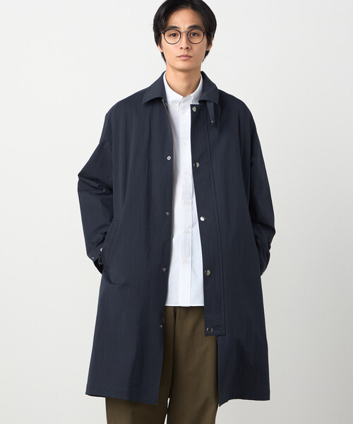 COMME CA ISM（コムサイズム）の「コットンナイロンストレッチ ステンカラーコート（ステンカラーコート・メンズ・ベージュ/ネイビー・LARGE/MEDIUM）」の2枚目の写真