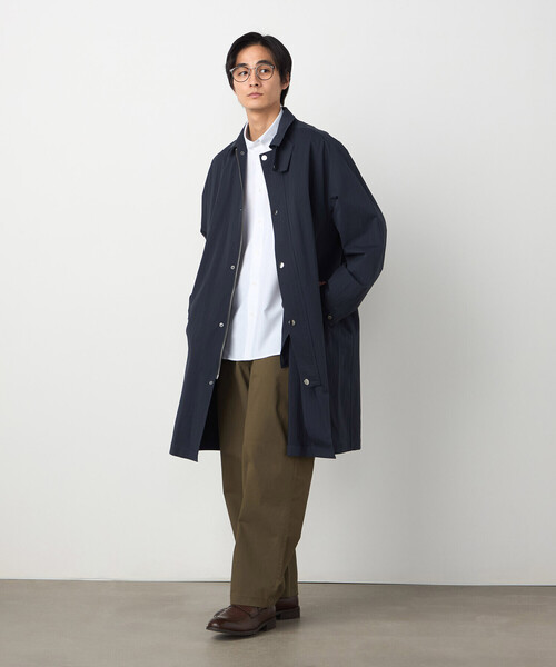 COMME CA ISM（コムサイズム）の「コットンナイロンストレッチ ステンカラーコート（ステンカラーコート・メンズ・ベージュ/ネイビー・LARGE/MEDIUM）」の4枚目の写真