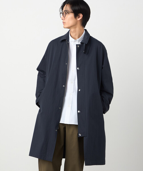 COMME CA ISM（コムサイズム）の「コットンナイロンストレッチ ステンカラーコート（ステンカラーコート・メンズ・ベージュ/ネイビー・LARGE/MEDIUM）」の5枚目の写真