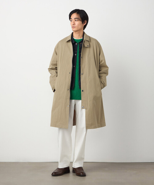 COMME CA ISM（コムサイズム）の「コットンナイロンストレッチ ステンカラーコート（ステンカラーコート・メンズ・ベージュ/ネイビー・LARGE/MEDIUM）」の9枚目の写真