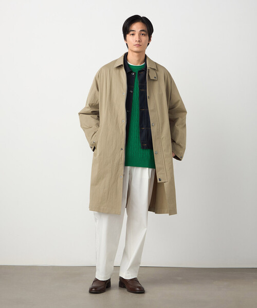 COMME CA ISM（コムサイズム）の「コットンナイロンストレッチ ステンカラーコート（ステンカラーコート・メンズ・ベージュ/ネイビー・LARGE/MEDIUM）」の11枚目の写真