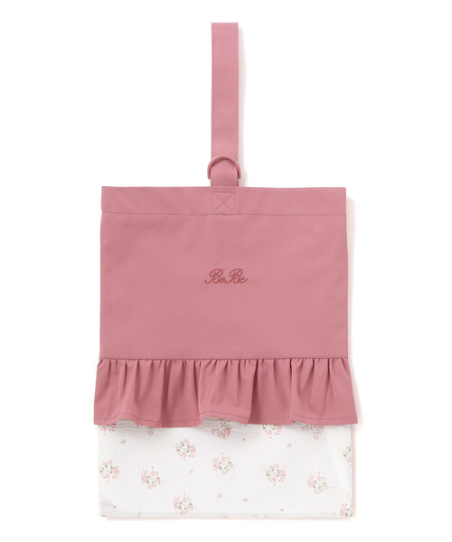 BeBe（ベベ）の「花柄切り替えフリルシューズバッグ（シューズ小物/雑貨・キッズ・ピンク/ブルー・FREE）」の2枚目の写真