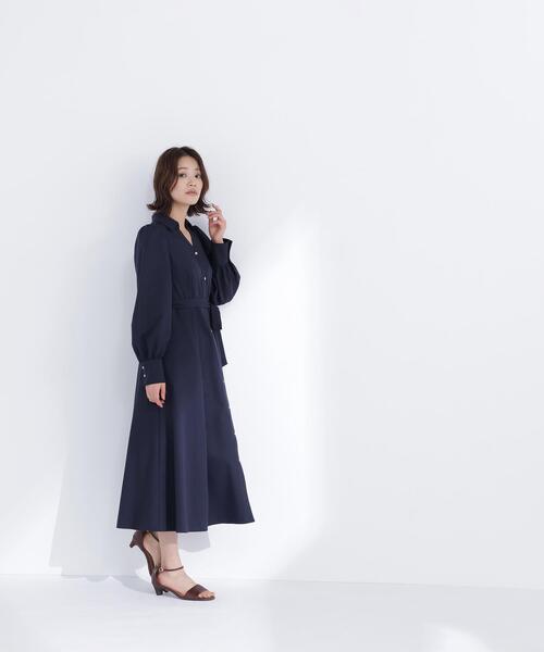 NATURAL BEAUTY BASIC（ナチュラルビューティーベーシック）の「◇リボンベルテッドシャツワンピース（シャツワンピース・レディース・ベージュ/ネイビー/ライトグリーン・MEDIUM/P/S）」の16枚目の写真
