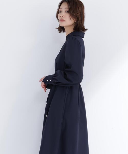 NATURAL BEAUTY BASIC（ナチュラルビューティーベーシック）の「◇リボンベルテッドシャツワンピース（シャツワンピース・レディース・ベージュ/ネイビー/ライトグリーン・MEDIUM/P/S）」の17枚目の写真