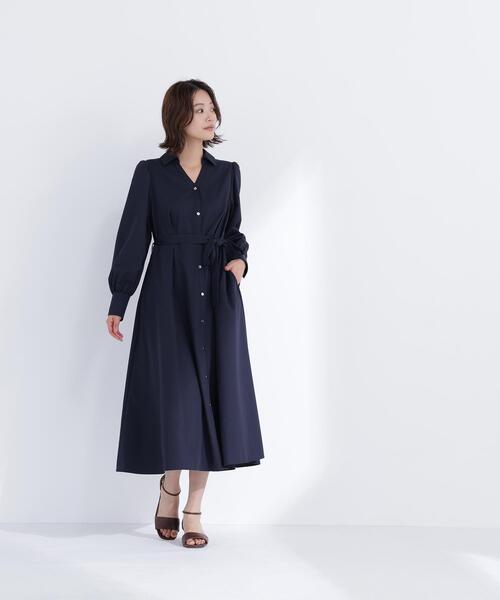 NATURAL BEAUTY BASIC（ナチュラルビューティーベーシック）の「◇リボンベルテッドシャツワンピース（シャツワンピース・レディース・ベージュ/ネイビー/ライトグリーン・MEDIUM/P/S）」の18枚目の写真