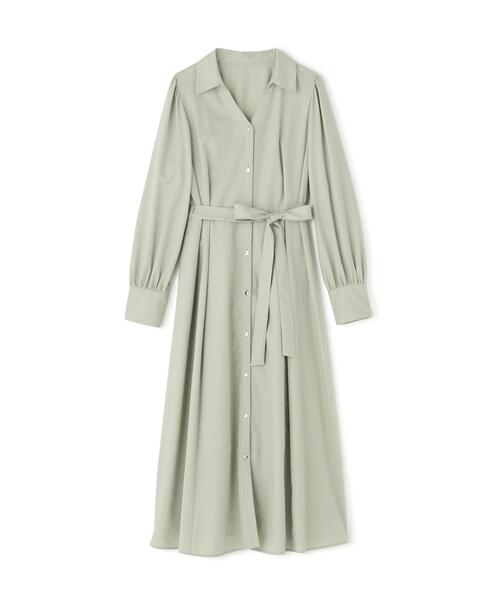 NATURAL BEAUTY BASIC（ナチュラルビューティーベーシック）の「◇リボンベルテッドシャツワンピース（シャツワンピース・レディース・ベージュ/ネイビー/ライトグリーン・MEDIUM/P/S）」の18枚目の写真