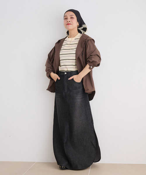 IENA LA BOUCLE(イエナラブークル)の「IENA LA BOUCLE マルチボーダー配色ニット(ニット/セーター・レディース・アイボリー/ブラウン・FREE)」の10枚目の写真