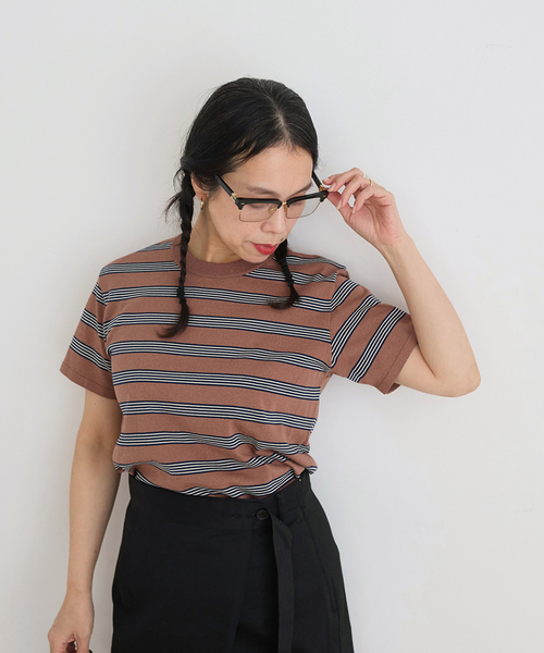 IENA LA BOUCLE(イエナラブークル)の「IENA LA BOUCLE マルチボーダー配色ニット(ニット/セーター・レディース・アイボリー/ブラウン・FREE)」の15枚目の写真