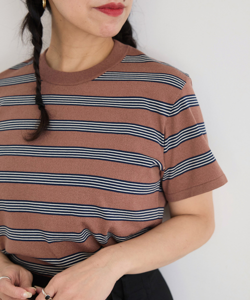 IENA LA BOUCLE(イエナラブークル)の「IENA LA BOUCLE マルチボーダー配色ニット(ニット/セーター・レディース・アイボリー/ブラウン・FREE)」の19枚目の写真