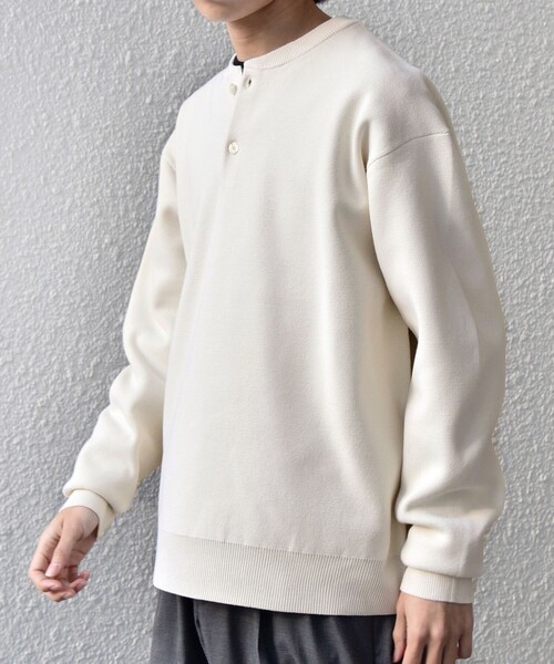 SHIPS any(シップス エニィ)の「SHIPS any:〈手洗い可能〉ミラノリブ コットンライク ヘンリーネック ニット◇(ニット/セーター・メンズ・ダークグレー/ナチュラル/グレー・X-LARGE/LARGE/MEDIUM)」の7枚目の写真