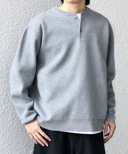 SHIPS any(シップス エニィ)の「SHIPS any:〈手洗い可能〉ミラノリブ コットンライク ヘンリーネック ニット◇(ニット/セーター・メンズ・ダークグレー/ナチュラル/グレー・X-LARGE/LARGE/MEDIUM)」の11枚目の写真