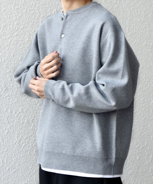 SHIPS any(シップス エニィ)の「SHIPS any:〈手洗い可能〉ミラノリブ コットンライク ヘンリーネック ニット◇(ニット/セーター・メンズ・ダークグレー/ナチュラル/グレー・X-LARGE/LARGE/MEDIUM)」の12枚目の写真