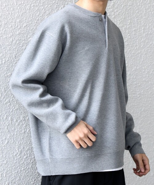 SHIPS any(シップス エニィ)の「SHIPS any:〈手洗い可能〉ミラノリブ コットンライク ヘンリーネック ニット◇(ニット/セーター・メンズ・ダークグレー/ナチュラル/グレー・X-LARGE/LARGE/MEDIUM)」の13枚目の写真