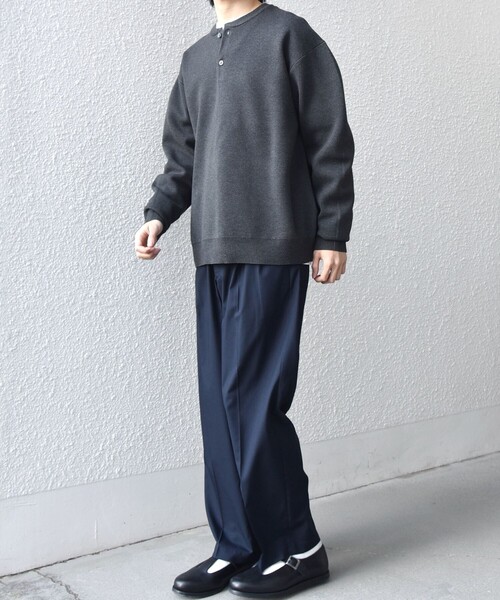 SHIPS any(シップス エニィ)の「SHIPS any:〈手洗い可能〉ミラノリブ コットンライク ヘンリーネック ニット◇(ニット/セーター・メンズ・ダークグレー/ナチュラル/グレー・X-LARGE/LARGE/MEDIUM)」の14枚目の写真